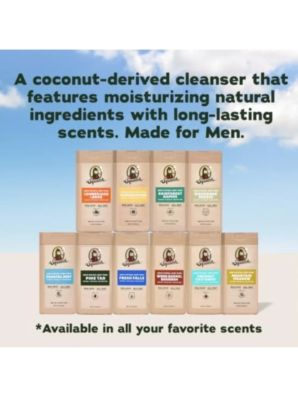 Natural Men's Body Wash 2-Pack - Moisturizing, Nourishing, Long-Lasting Scent